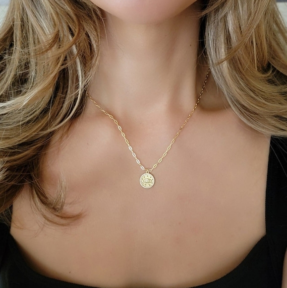 Sterling Silver Gold Plated Evil Eye Necklace - Picture 2 of 2